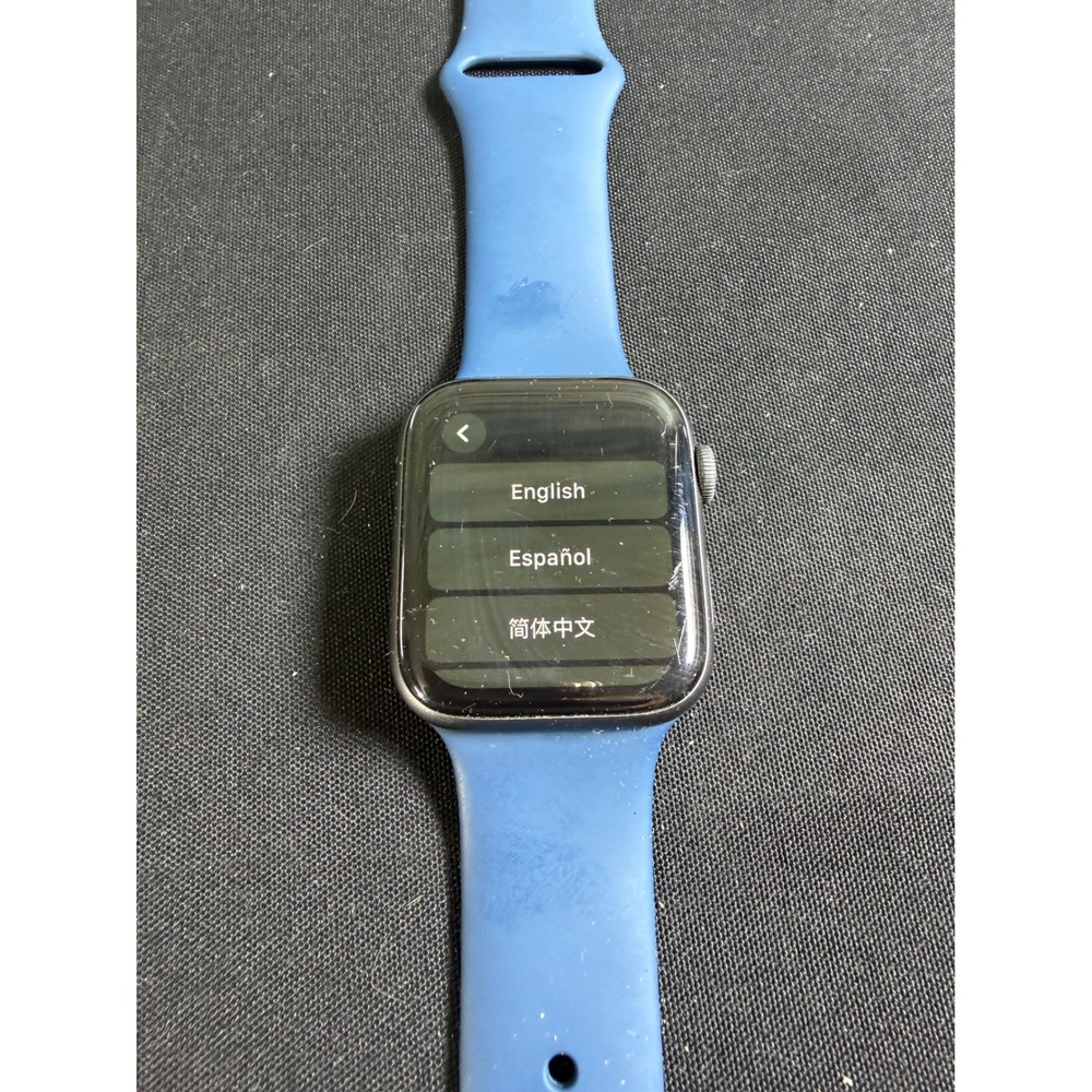 Apple Watch Series 4 44mm Blue GPS Space Gray Aluminum Sport Band Factory Reset